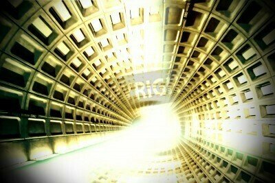 Fototapete Tunnel 3D aus Fliesen