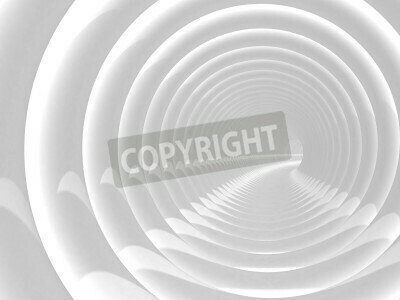 Fototapete Runder Tunnel in Weiß