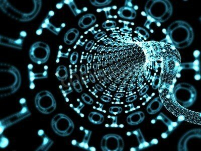 Fototapete Tunnel aus Binärcode