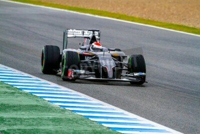 Fototapete Bolid bei der Probefahrt F1