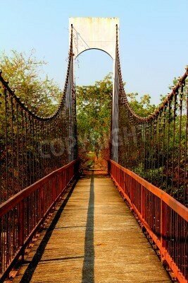 Fototapete Rote Brücke 3d