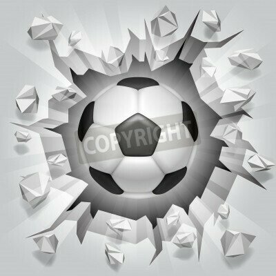 Fototapete Gegen weiße Mauer schlagender Ball