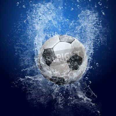 Fototapete Ball fällt ins Wasser