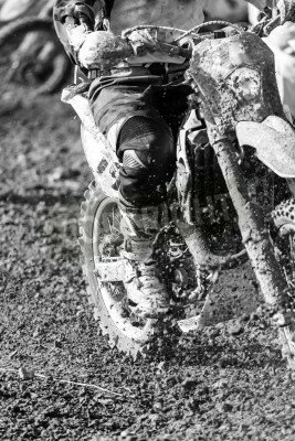 Fototapete Schwarz-Weiß-Motiv mit Motocross