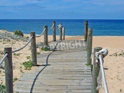 Fototapete Seilsteg auf sonnigem Strand