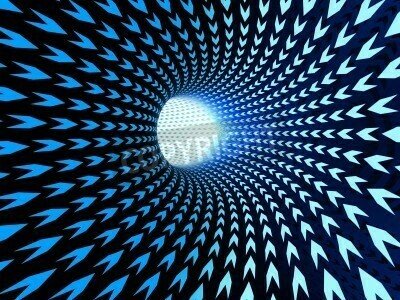 Fototapete Tunnel mit Pfeilmuster 3D