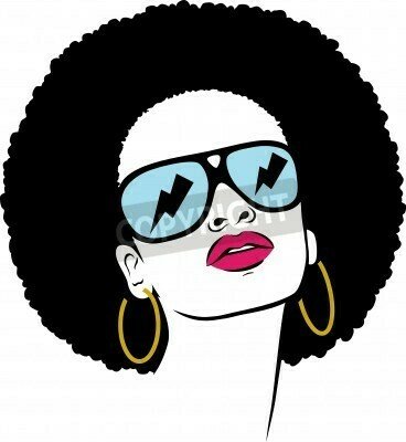 Fototapete Frau mit Afro im Pop-Art-Stil