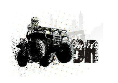 Fototapete Schwarz-weißes Quad-Thema