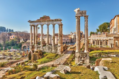 Fototapete Ruinen des antiken Kolosseums in Rom