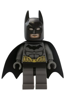 Sticker ADELAIDE, AUSTRALIEN - 9. Januar 2015: Eine Studioaufnahme einer Batman-Lego-Minifigur aus den DC-Comics und -Filmen. Lego ist weltweit bei Kindern und Sammlern sehr beliebt