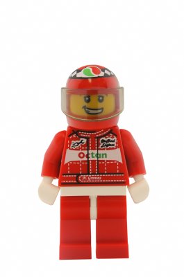 Sticker ADELAIDE, AUSTRALIEN - 9. Januar 2015: Eine Studioaufnahme einer Lego-Minifigur eines Rennfahrers aus der Minifigurenserie 3. Lego ist weltweit bei Kindern und Sammlern äußerst beliebt
