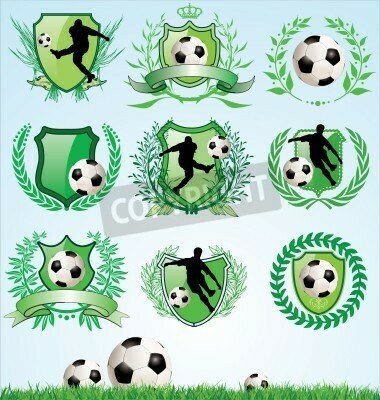 Fototapete Grüne Fußball-Wappen
