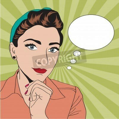 Fototapete Pin Up Girl mit Sprechblase