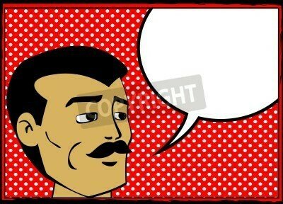 Fototapete Mann mit dem Pop-Art-Schnurrbart