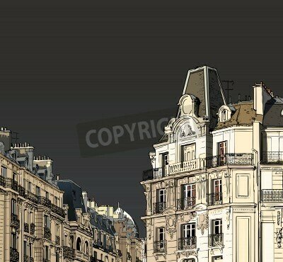 Bild Paris im Regen Illustration