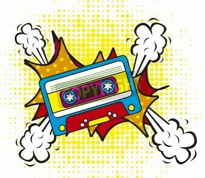 Fototapete Pop-Art-Retro-Kassette