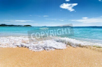 Fototapete Strand und blauer Himmel