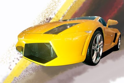 Fototapete Sportauto gelb