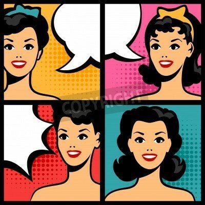 Fototapete Pop-Art-Comic Frauen