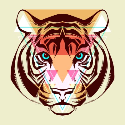Fototapete Geometrisches tiger-bild