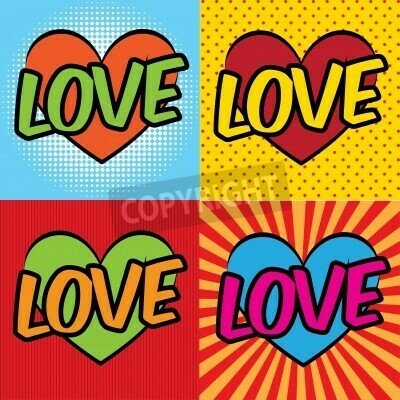 Fototapete Herz und Inschrift