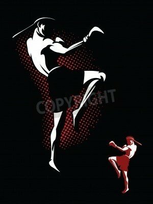 Fototapete Boxer auf schwarzem Hintergrund