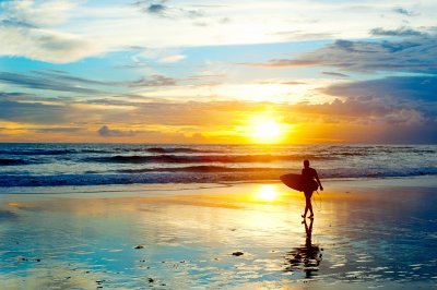 Fototapete Strand und Surfer in Bali