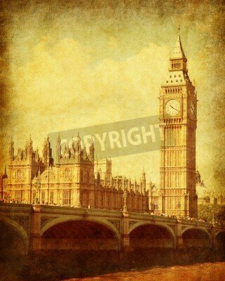 Poster Vintage London und Big Ben