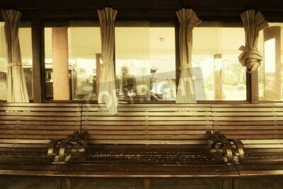 Fototapete Bahnsteig ohne Züge Vintage-Stil