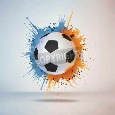 Fototapete Cartoonartiger Ball auf zweifarbigem Fleck