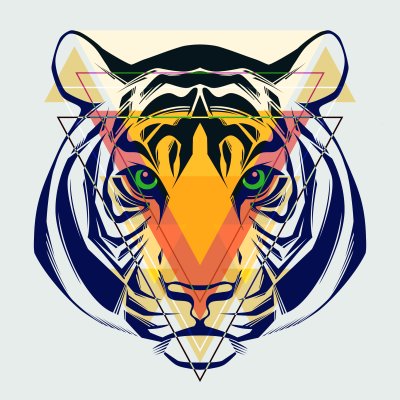 Fototapete Geometrische darstellung eines tigers