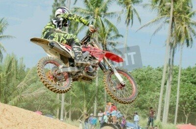 Fototapete Springen von Geländemotorrädern