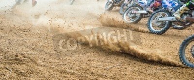 Fototapete Spuren von Motorrädern im Rennen