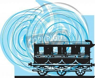 Fototapete Zug für Kinder bunte Kreise