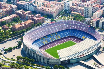 Fototapete Stadion Camp Nou aus Vogelperspektive