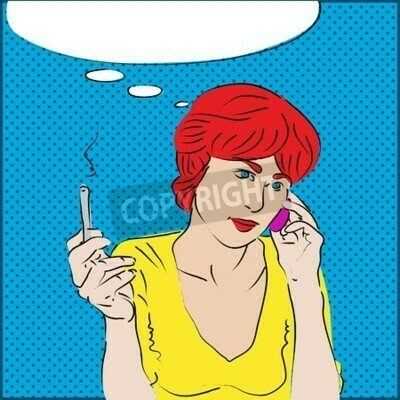 Fototapete Pop Art sprechende Frau