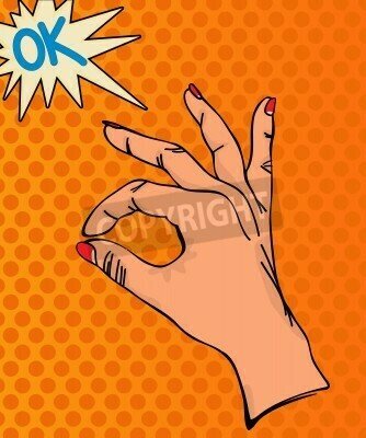 Fototapete Pop-Art-Illustration mit der Hand