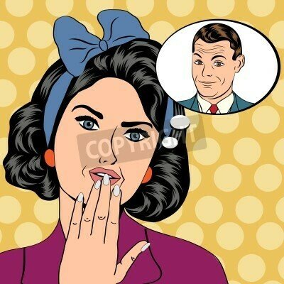 Fototapete Eine Frau, die an einen Mann denkt