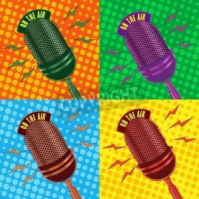 Fototapete Bunte Pop-Art-Mikrofone