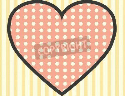 Fototapete Herz mit Streifen im Hintergrund