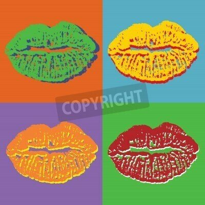 Fototapete Pop Art Lippen gefärbt