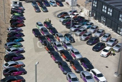 Fototapete Parking mit Autos