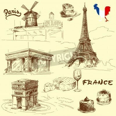 Bild Symbole von Paris Vintage-Ästhetik