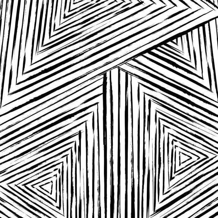 Fototapete Schwarze Linien bilden ein abstraktes Muster auf weißem Hintergrund