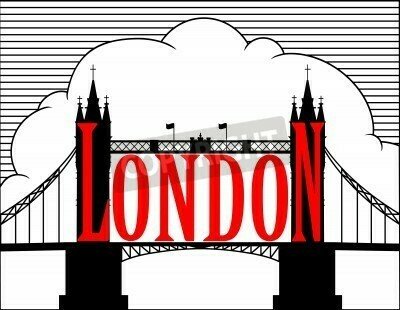 Poster Londoner Brücke und Tower Grafik