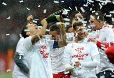 Poster Sieger-Sportler nach dem Spiel