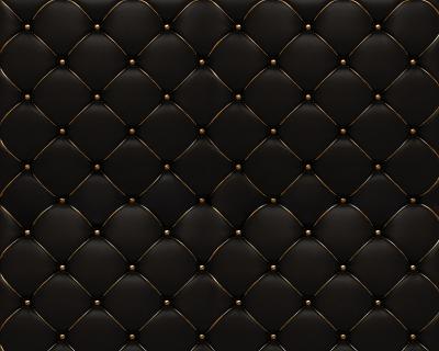 Fototapete Schwarze Gepolsterte Textur mit Gold