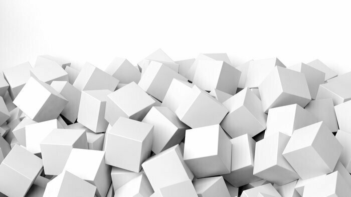 Fototapete Weiße Würfel mit 3D-Illusion
