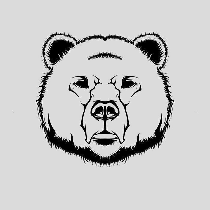 Sticker Vektor-Illustration von Grizzly tragen Kopf