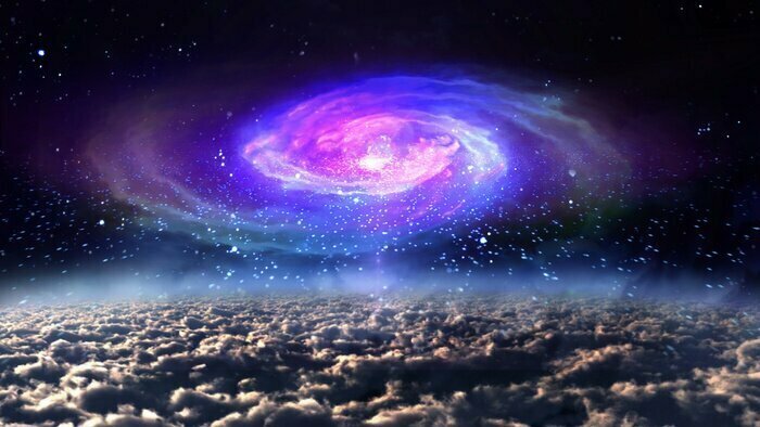 Sticker Kosmischer Raum mit Nebel und Wolken